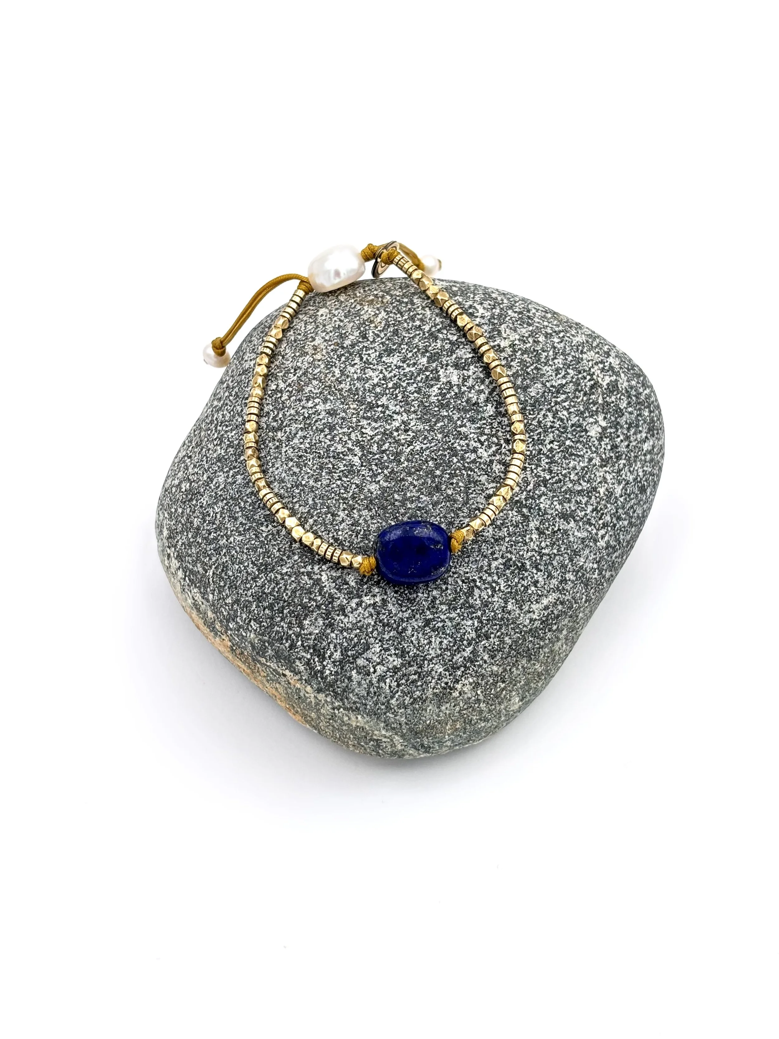 Lapis & Brass Bracelet — Rachel Lemoine